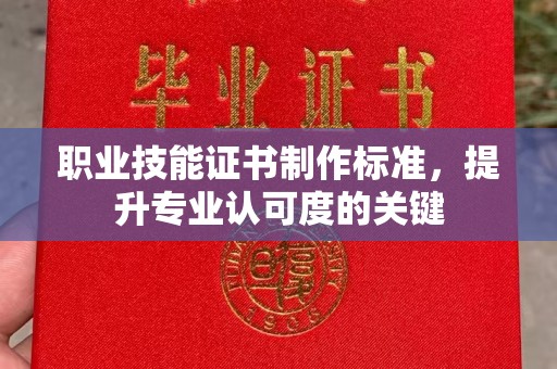 保山职业技能证书制作标准，提升专业认可度的关键